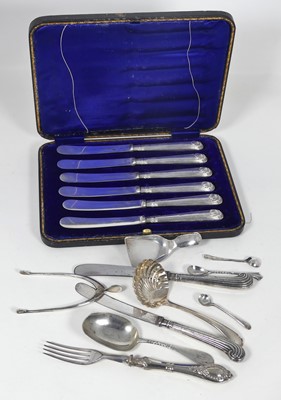 Lot 242 - A silver caddy spoon in the form of a shovel,...
