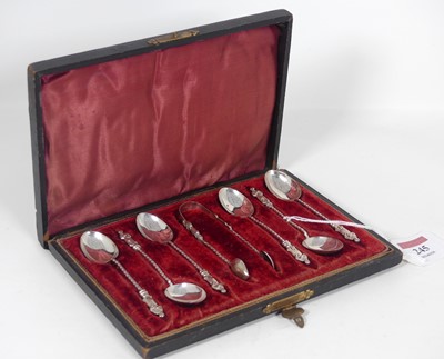 Lot 245 - A set of six Victorian silver apostle spoons...
