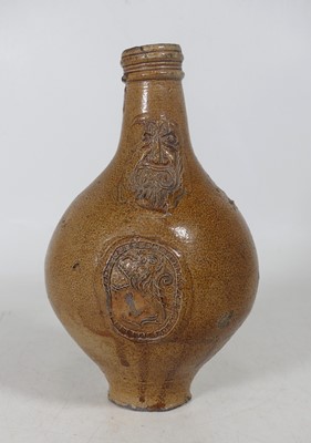 Lot 149 - A German salt-glazed stoneware bellarmine,...