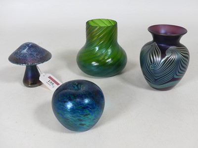Lot 155 - An Okra iridescent studio glass vase, with...