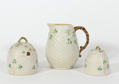 Lot 156 - A Belleek porcelain jug, third period,...