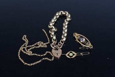 Lot 271 - A circa 1900 9ct gold belcher link bracelet...