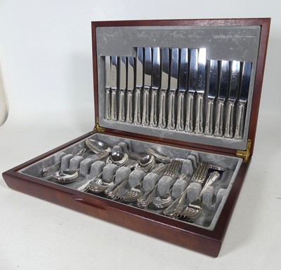 Lot 174 - A canteen of silver plated cutlery, eight...