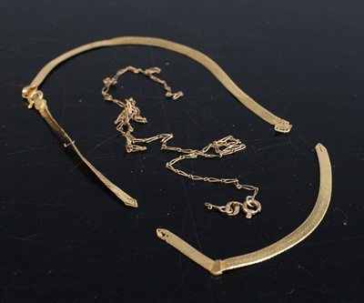 Lot 277 - A modern Italian 9ct gold flat link necklace...