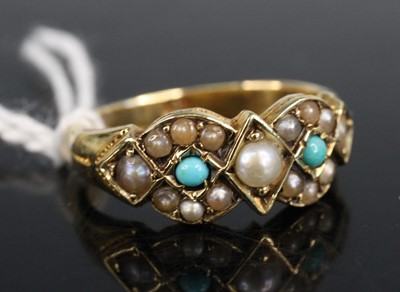 Lot 279 - A circa 1900 yellow metal seed pearl and...