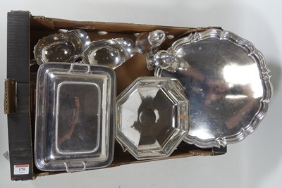 Lot 179 - A collection of silver plated wares, to...