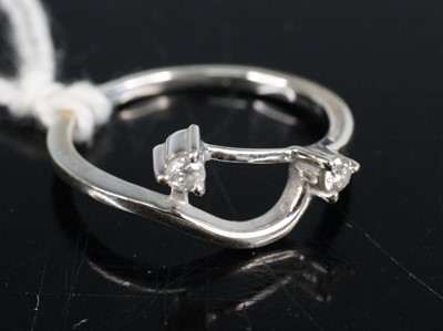 Lot 280 - A modern 18ct white gold and diamond point set...