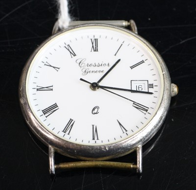 Lot 287 - A Crossior of Geneve gent's silver cased...