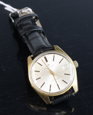 Lot 296 - A gent's Hamilton gold plated automatic...