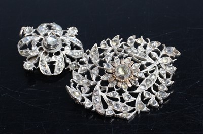 Lot 306 - A Georgian style white metal and paste set...