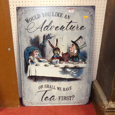Lot 1118 - A contemporary printed metal wall-mounted sign,...