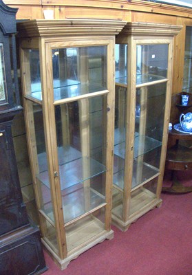 Lot 1166 - A pair of contemporary pine narrow...