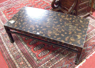 Lot 1172 - A Chinese black lacquered low rectangular...