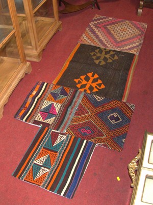 Lot 1175 - A collection of five various Anatolian Kilim...