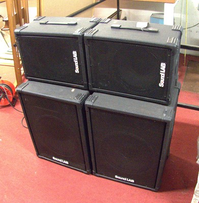 Lot 1176 - Two pairs of SoundLab portable speakers, the...