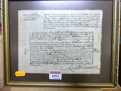 Lot 1093 - Four various framed Identures