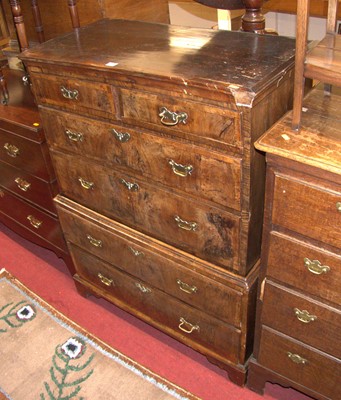 Lot 1205 - A mid-18th century walnut and cross banded...