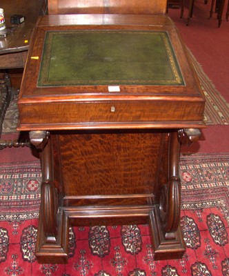Lot 1217 - A mid-Victorian mahogany slopefront Davenport,...
