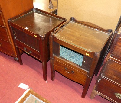 Lot 1225 - Two similar George III mahogany tambour...
