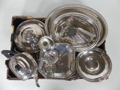 Lot 185 - A collection of silver plated wares to include,...
