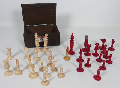 Lot 336 - A 19th century turned and stained bone part...