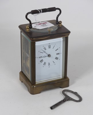 Lot 341 - A 20th century French lacquered brass cased...