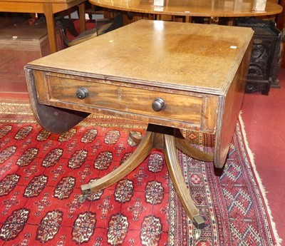 Lot 1255 - A Regency mahogany and chequer inlaid...