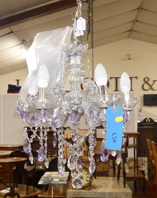 Lot 1261 - A cut crystal and moulded glass hanging...