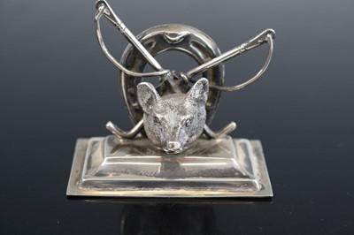 Lot 302 - An Edwardian novelty silver menu / place...
