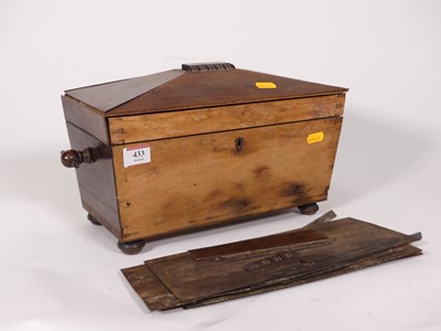 Lot 433 - A Regency rosewood tea caddy, of sarcophagus...