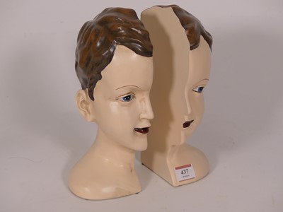 Lot 437 - A pair of novelty composite book-ends, in the...