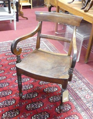 Lot 1264 - A 19th century mahogany bar back panelled seat...