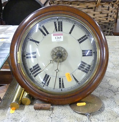 Lot 1265 - A 19th century mahogany postman's alarm clock,...
