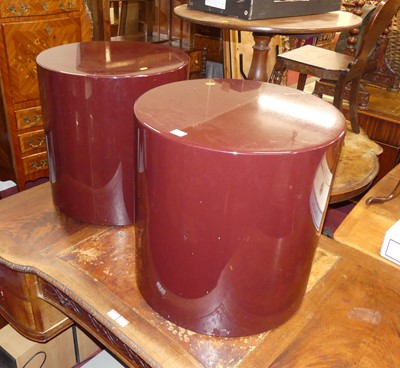 Lot 1277 - A pair of contemporary rouge lacquered...