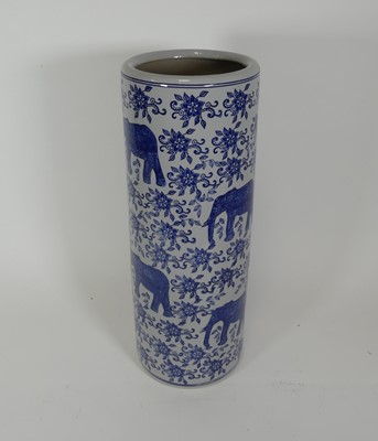Lot 495 - A reproduction pottery stickstand, blue and...