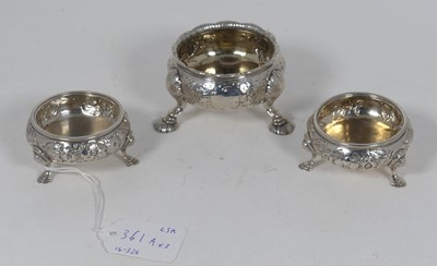 Lot 361a - An 18th century silver open salt, raised on...