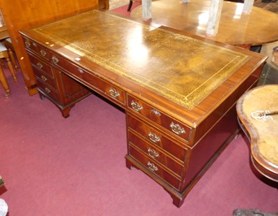 Lot 1287 - A reproduction mahogany and gilt tooled tan...