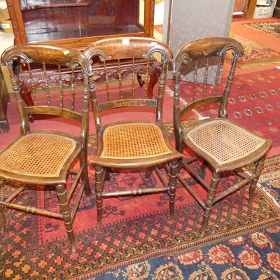 Lot 1291 - A set of three Victorian simulated rosewood...