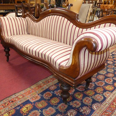 Lot 1303 - A mid-Victorian mahogany three-seater double...