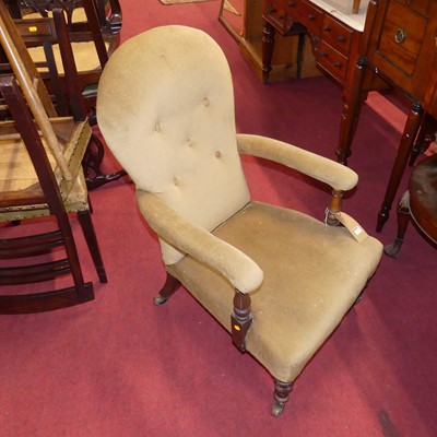 Lot 1320 - A mid-Victorian rosewood framed and purple...