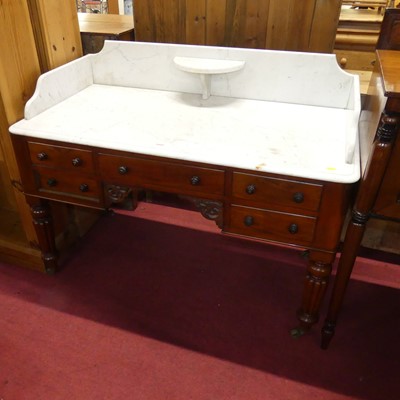 Lot 1336 - A mid-Victorian mahogany round cornered and...