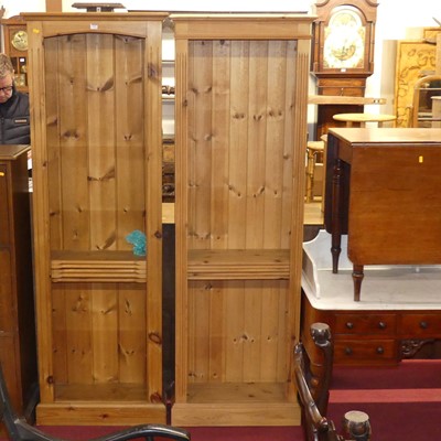 Lot 1337 - A pair of modern pine narrow freestanding open...