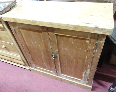 Lot 1362 - A rustic pine round cornered double door side...