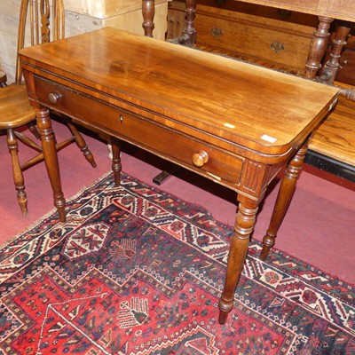 Lot 1369 - A Regency mahogany D-shaped fold-over tea...