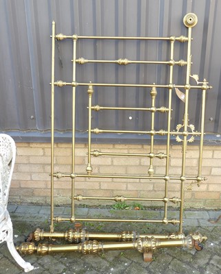 Lot 1386 - A Victorian tubular brass double headboard...