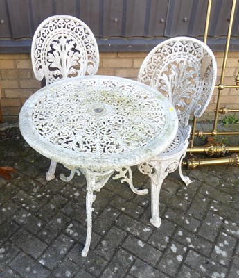 Lot 1387 - A Victorian style painted pierced galvanised...