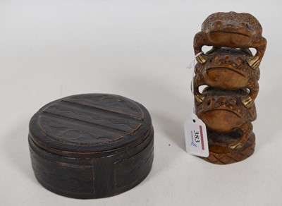 Lot 383 - A tooled black leather box and cover, of...