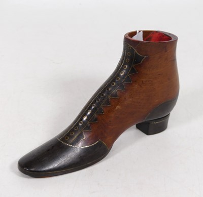 Lot 385 - An Edwardian walnut and brass inlaid model...