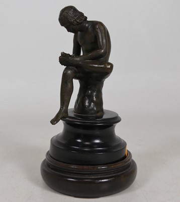 Lot 409 - A bronze figure 'Boy with Thorn', mounted to a...
