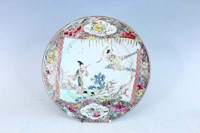 Lot 90 - A Chinese famille rose figural plate,...